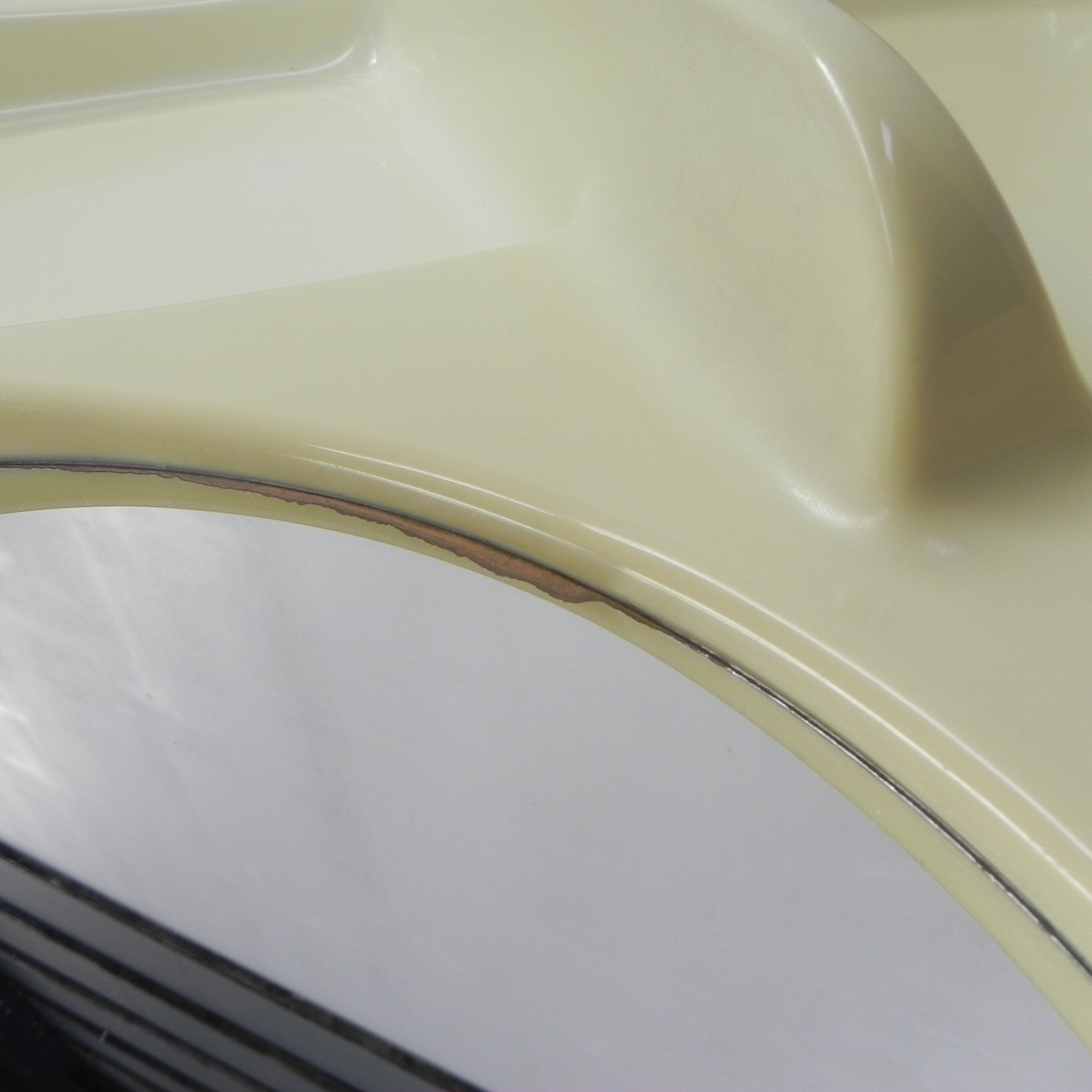 Vintage Plastic Bathroom Wall Shelf with Mirror