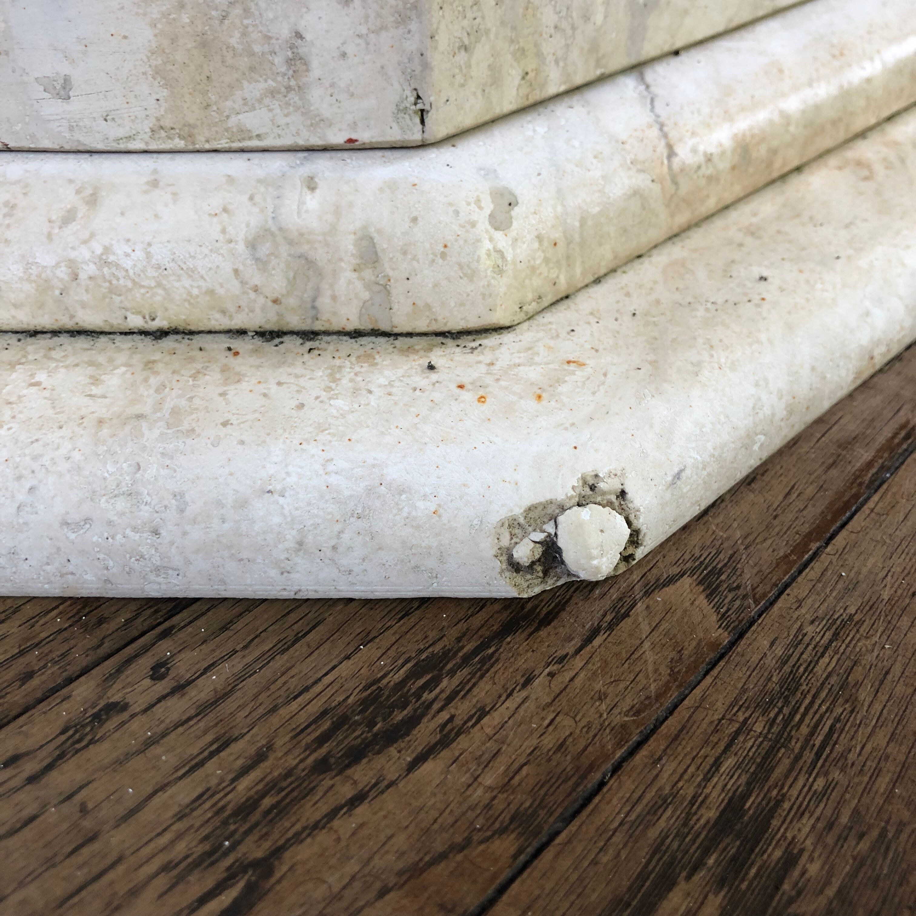Travertine dining table