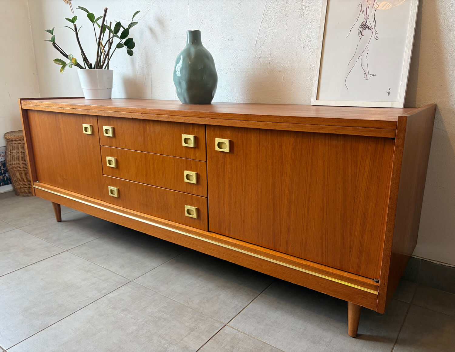 Vintage teak enfilade from the 1960s.