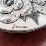 Tin Bonbonnière. Art Deco. Signed René Delavan.