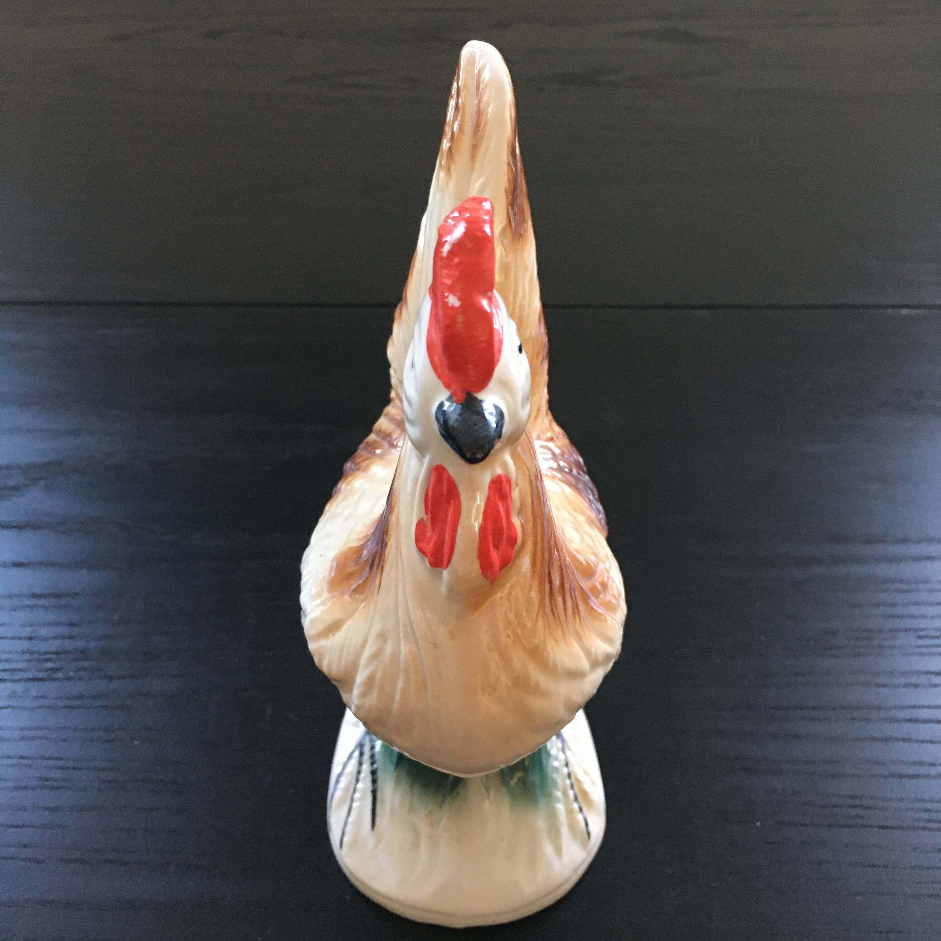 Multicolored ceramic rooster