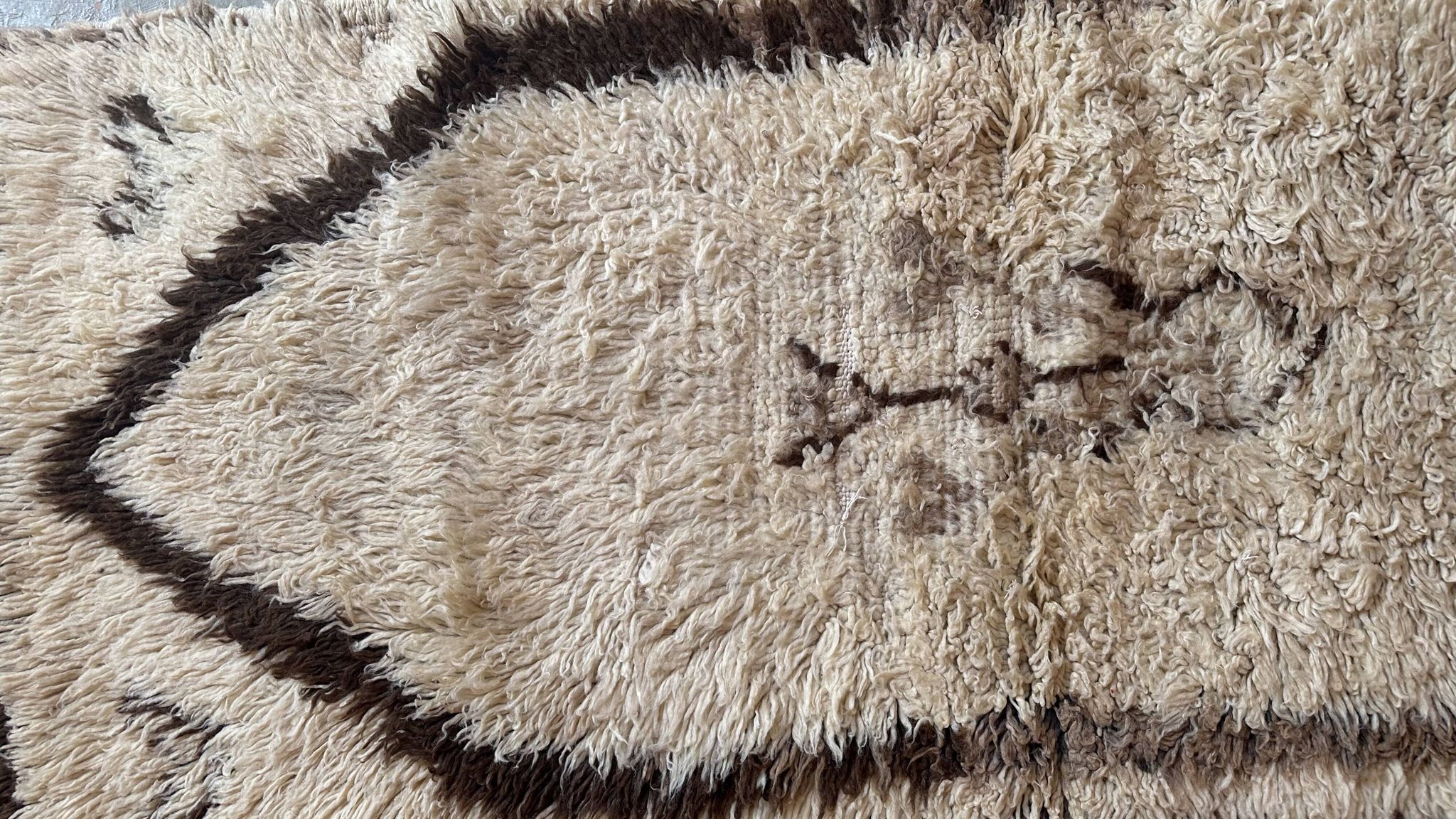 Azilal beige Berber rug - 191 x 79 cm