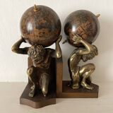 Serre-livres Atlas , globes style mappemonde ancienne