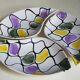 Three vintage free-form ceramic ravine dishes from the 1950s