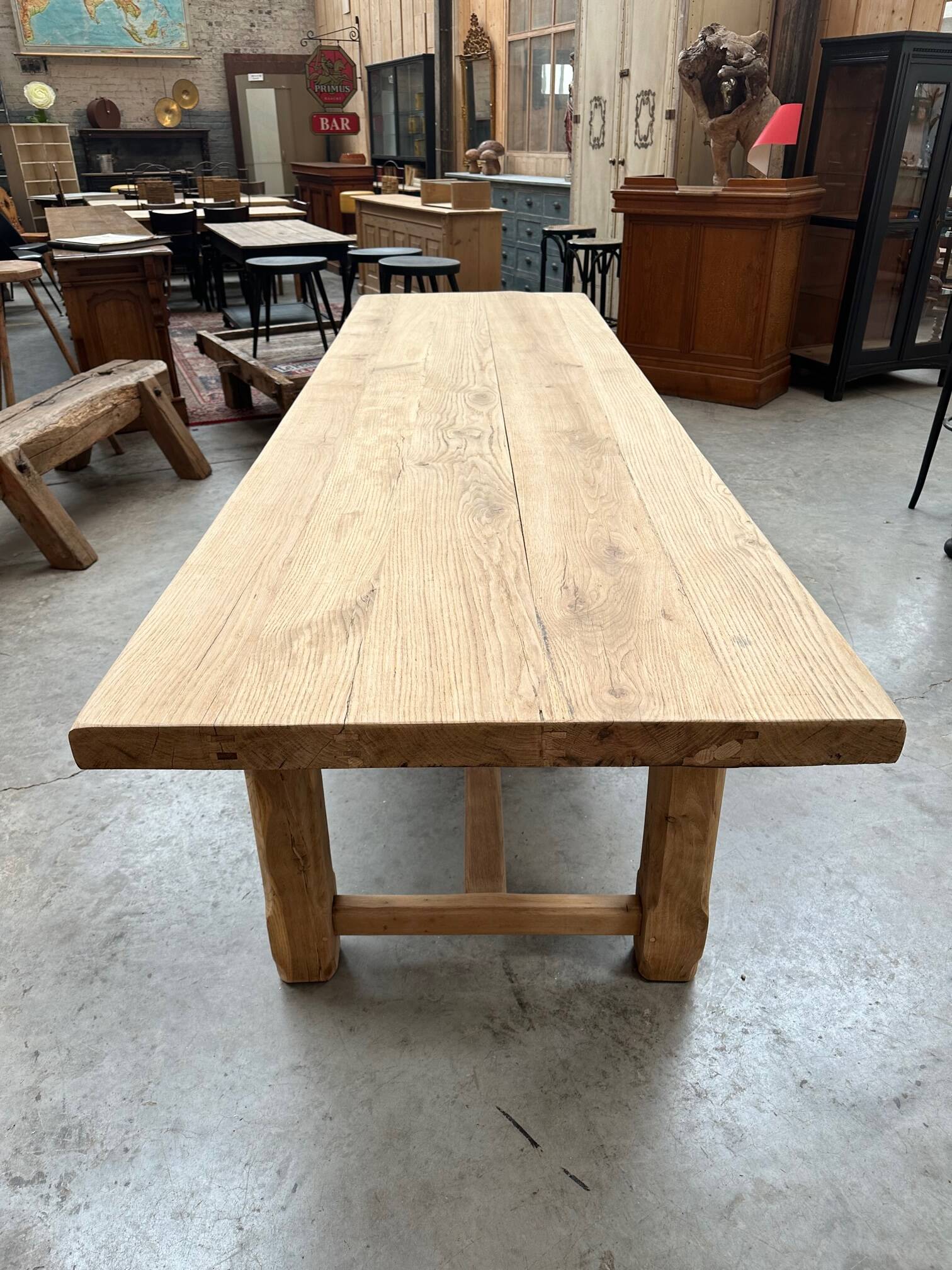 Very large solid oak farm table