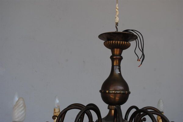 Lustre de style Hollandais en cuivre 10 feux