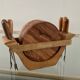Vintage wooden coaster set