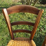 2 straw bistro chairs