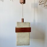 Teak and perspex pendant light from the 60s