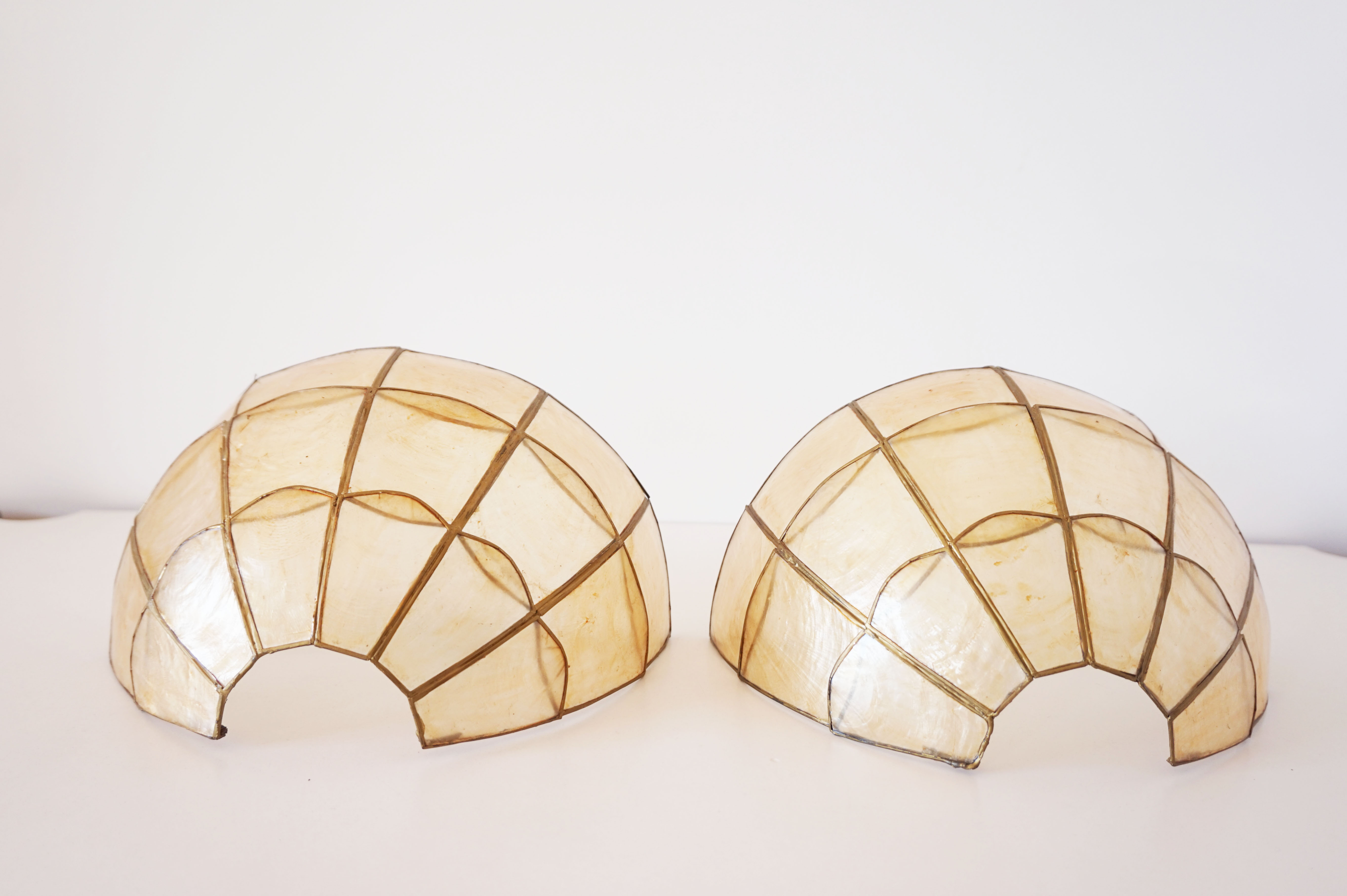 Paire d'appliques en nacre coquillage