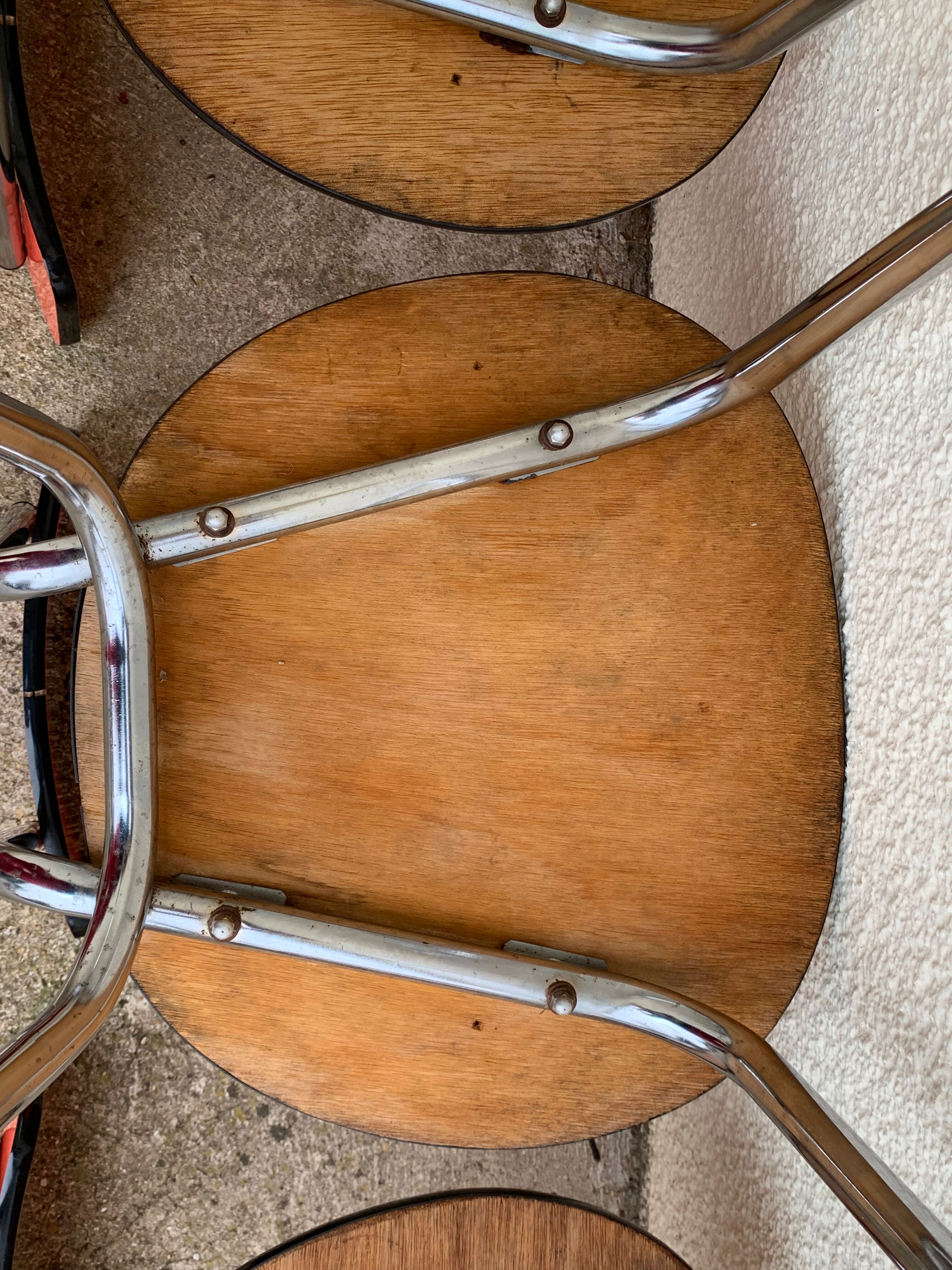 Red formica chairs 1950