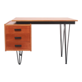 1950s hairpin desk in teak from Netherlands