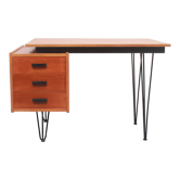 Bureau en épingle à cheveux des années 1950 en teck des Pays-Bas