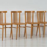 Retro Style Dining Chair Set (Circa 1950). Set of 4 Pieces