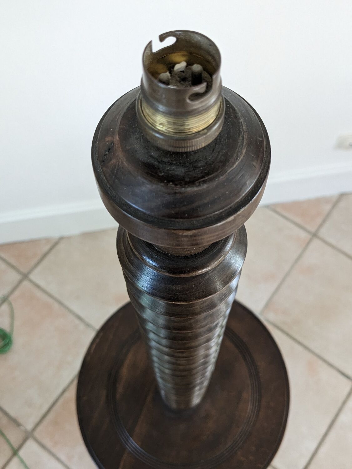 Wooden floor lamp turned 40s