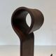 Important Pair of Modernist Wrought Iron Andirons with Ring Finials
