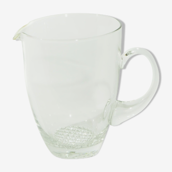 Transparent white glass water jar
