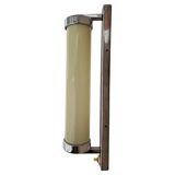 Big chrome milk glass Bauhaus / functionalist wall lamp - 1930s