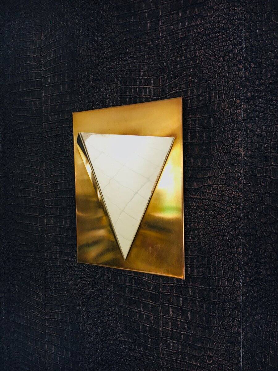 Postmodern Brass Wall Lamp Sconce from Liro, Belgium, 1980s