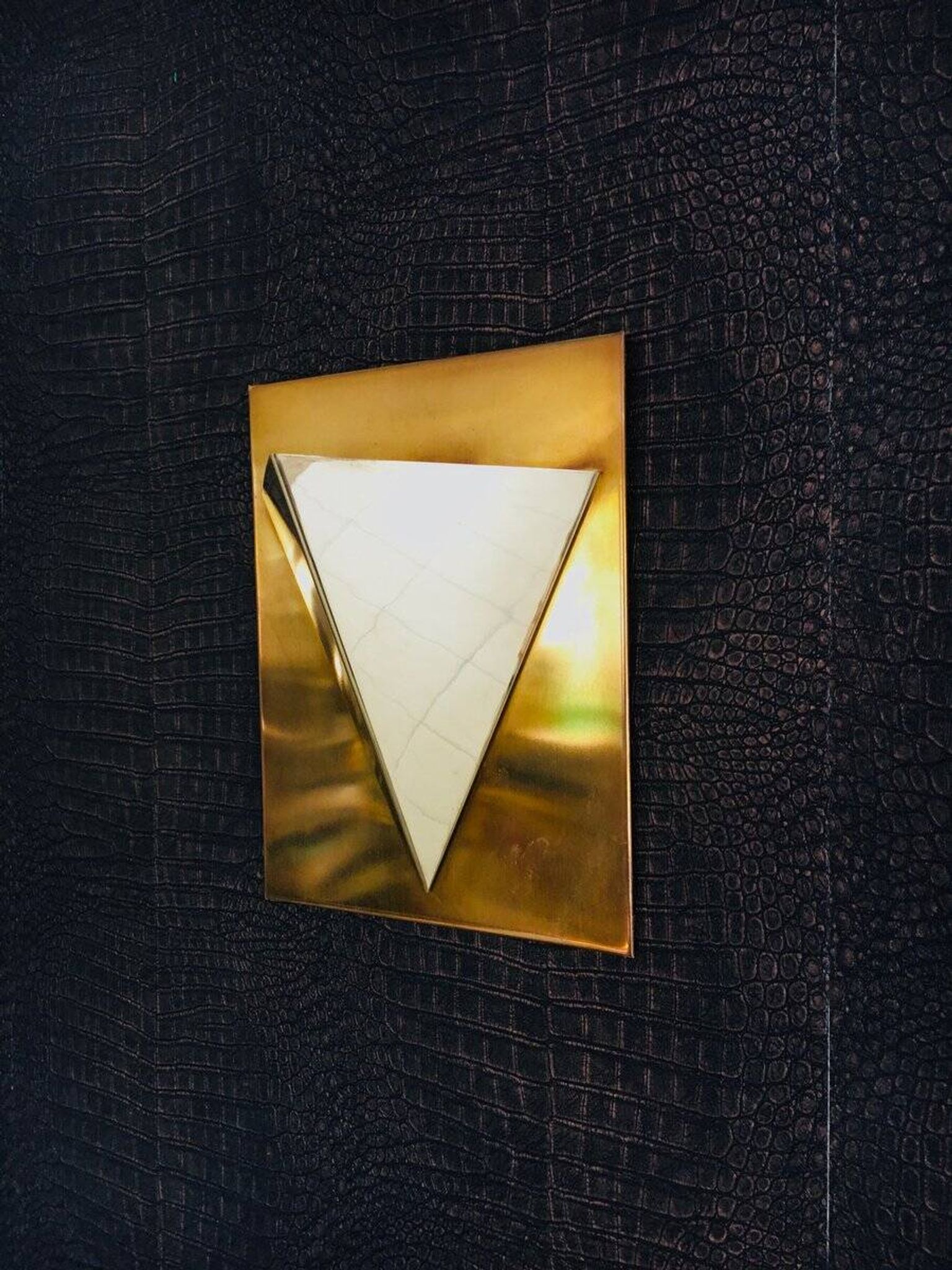 Postmodern Brass Wall Lamp Sconce from Liro, Belgium, 1980s