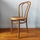 Chaise bistrot ancienne en bois blond courbé et cannage