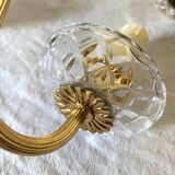 Pair of double glass and metal wall lights, 1960s