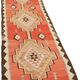 Turkish Handwoven Vintage Herki Kilim 88 cm x 277 cm
