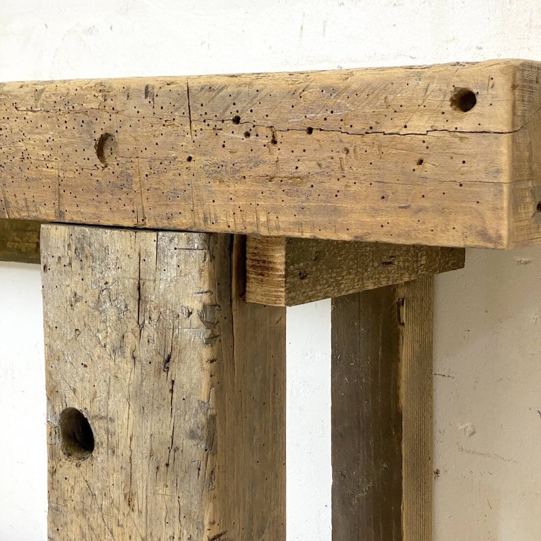 Vintage solid wood workbench