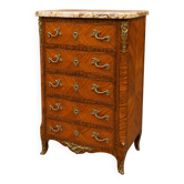 Chiffonnier de style Louis XV, Placage et Marqueterie Bois de Rose