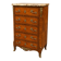 Louis XV style chest of drawers, Rosewood veneer and marquetry.