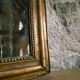 Antique French Louis Philippe mirror, gilded mercury mirror, 19th century.