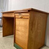 Vintage desk with rolling doors