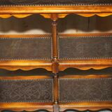 Theodore Alexander bookshelf shelf, solid wood, embossed leather.