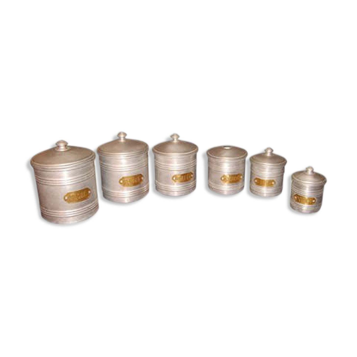 Set of 6 aluminum spice jars