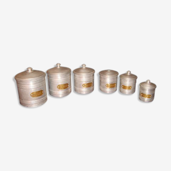 Set of 6 aluminum spice jars