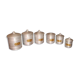 Set of 6 aluminium spice pots