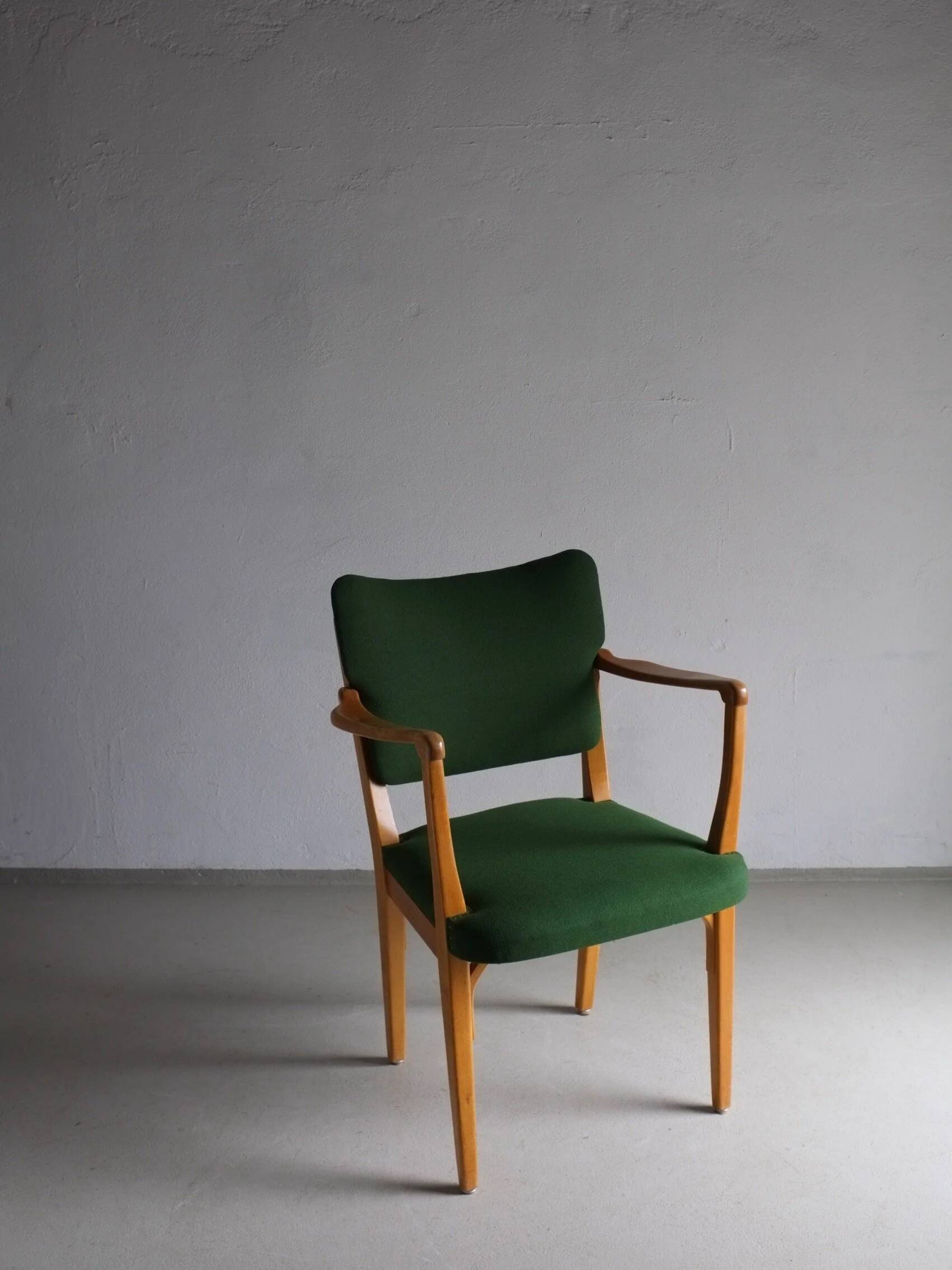 Green beechwood armchair | Nordiska Kompaniet | Sweden | 1940s