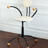 MEMPHIS style white leather chair