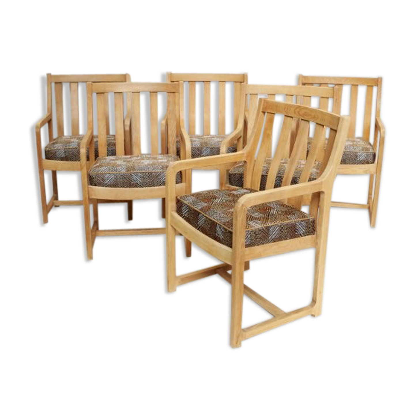Set of six chairs in oak from the years 1950/1960