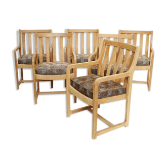 Set of six chairs in oak from the years 1950/1960