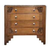 Commode art déco plateau marbre, meuble ancien vintage