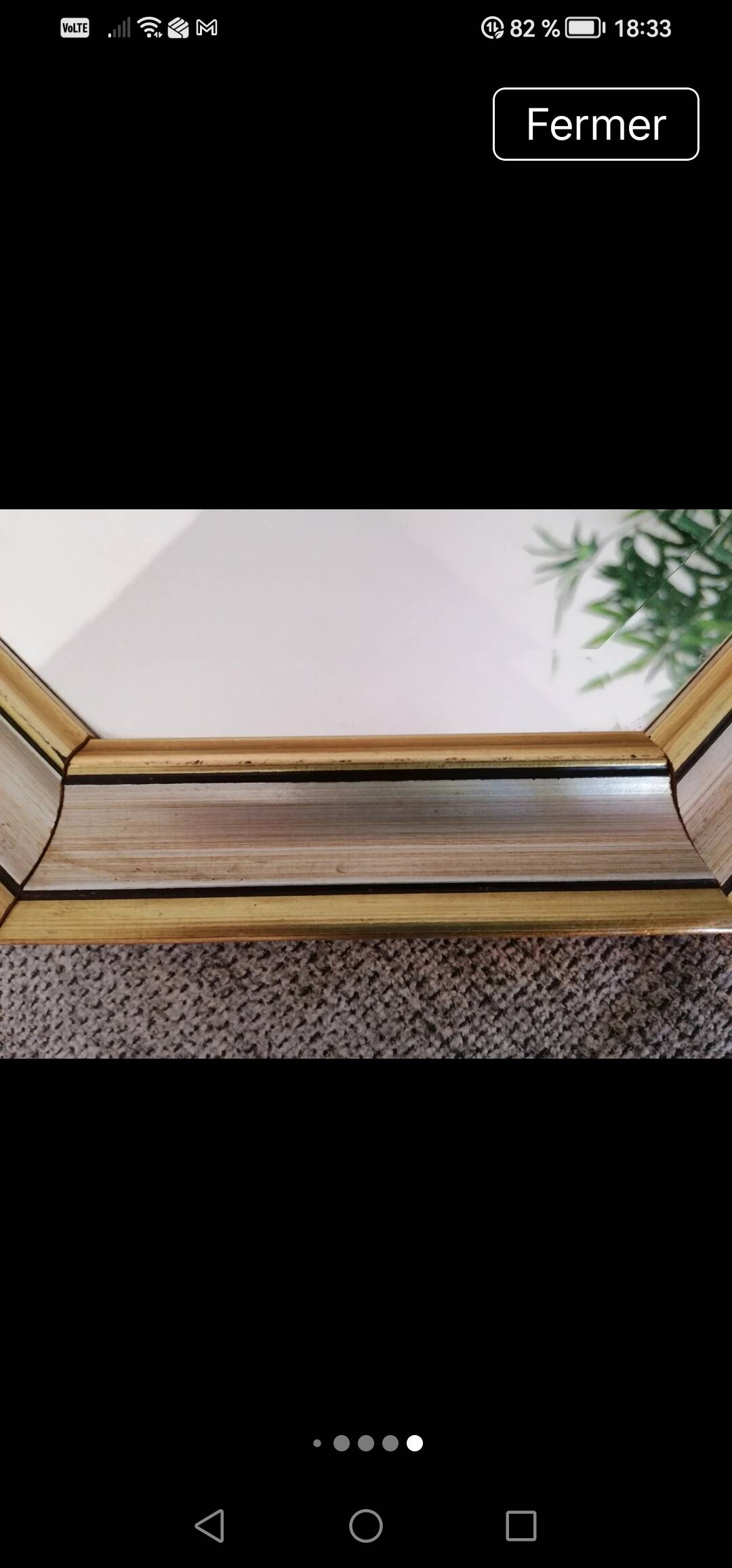 Golden wooden mirror