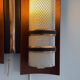 Simple mid-century wall light in metal, wooden and copper base, 1960s, Germany.