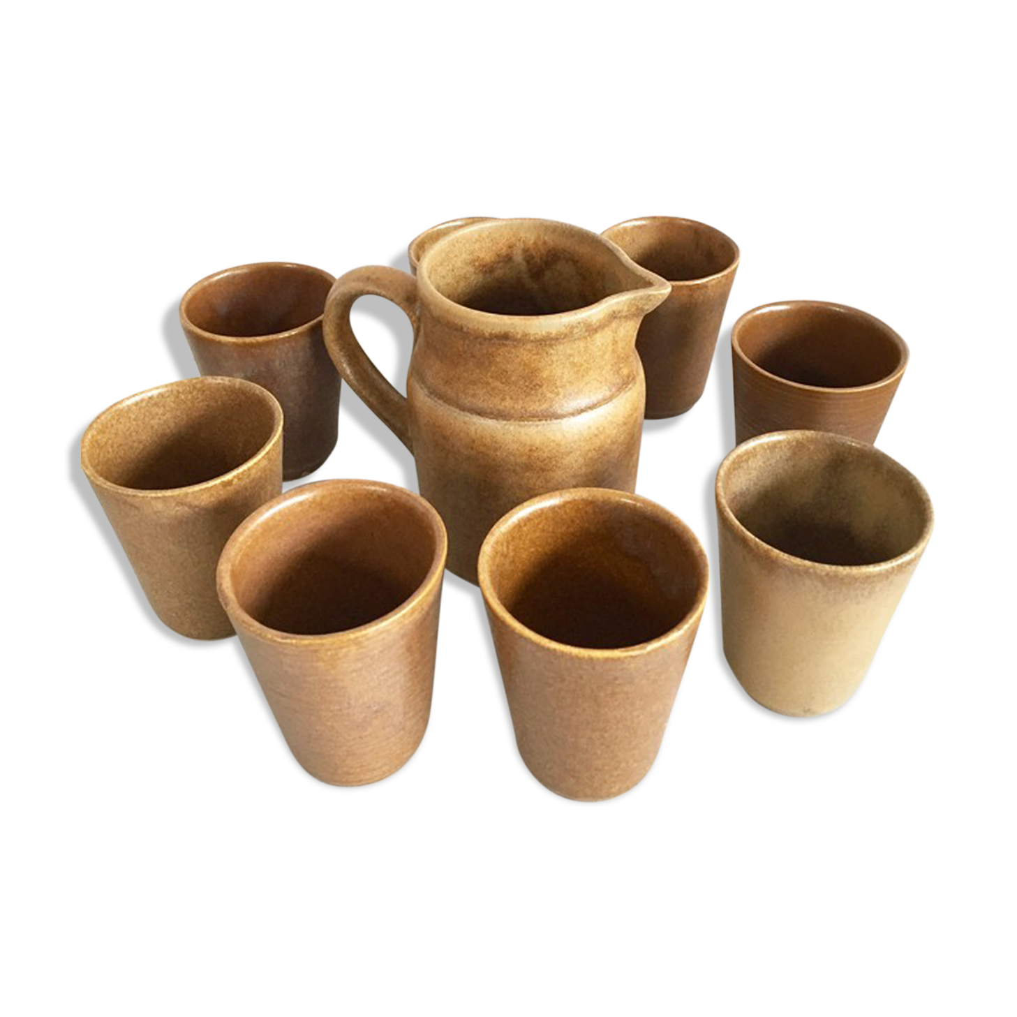 Digoin sandstone cup service, 1970s