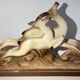 Ceramic deer and doe signed Lemanceau (1905-1980)