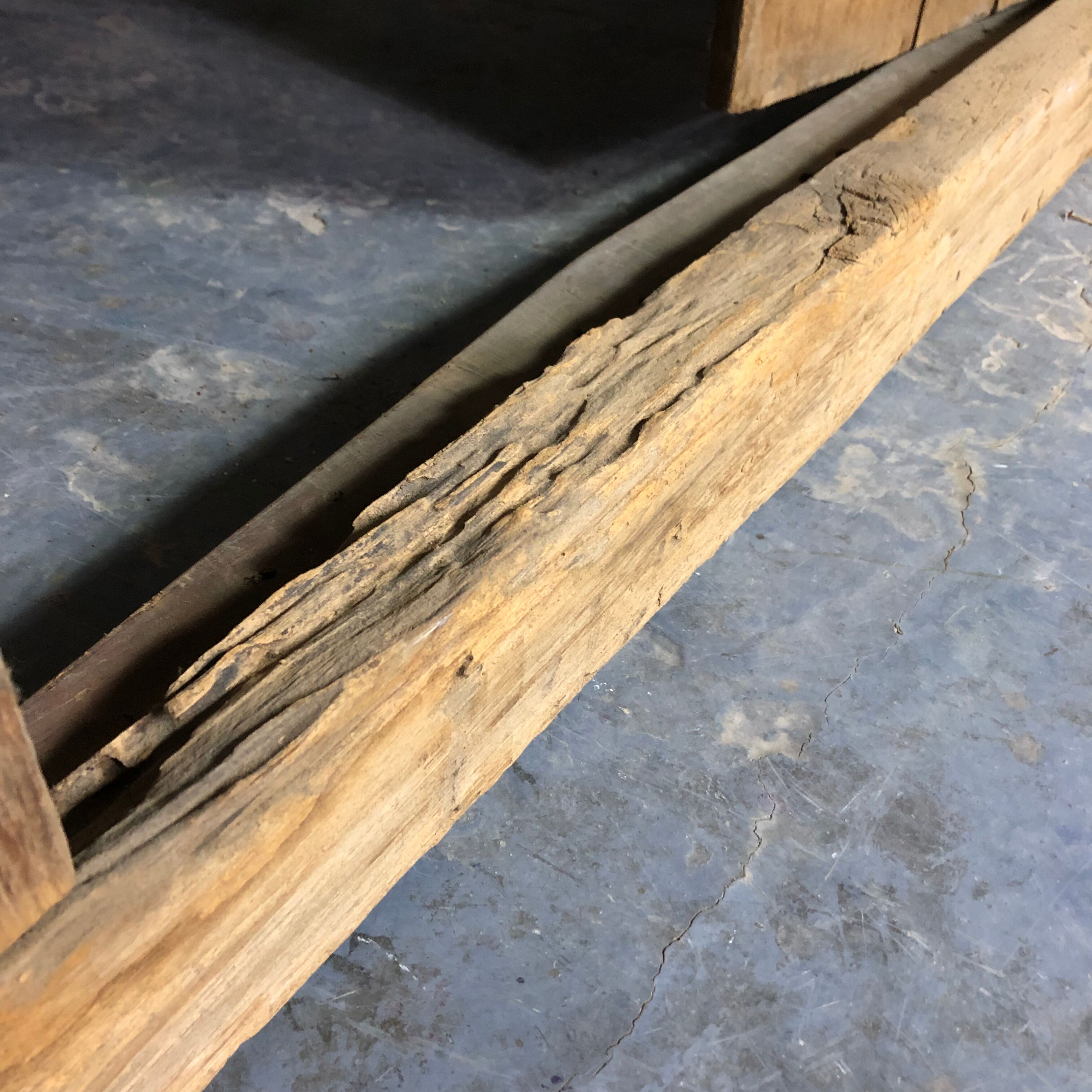 Old wooden door with its frame