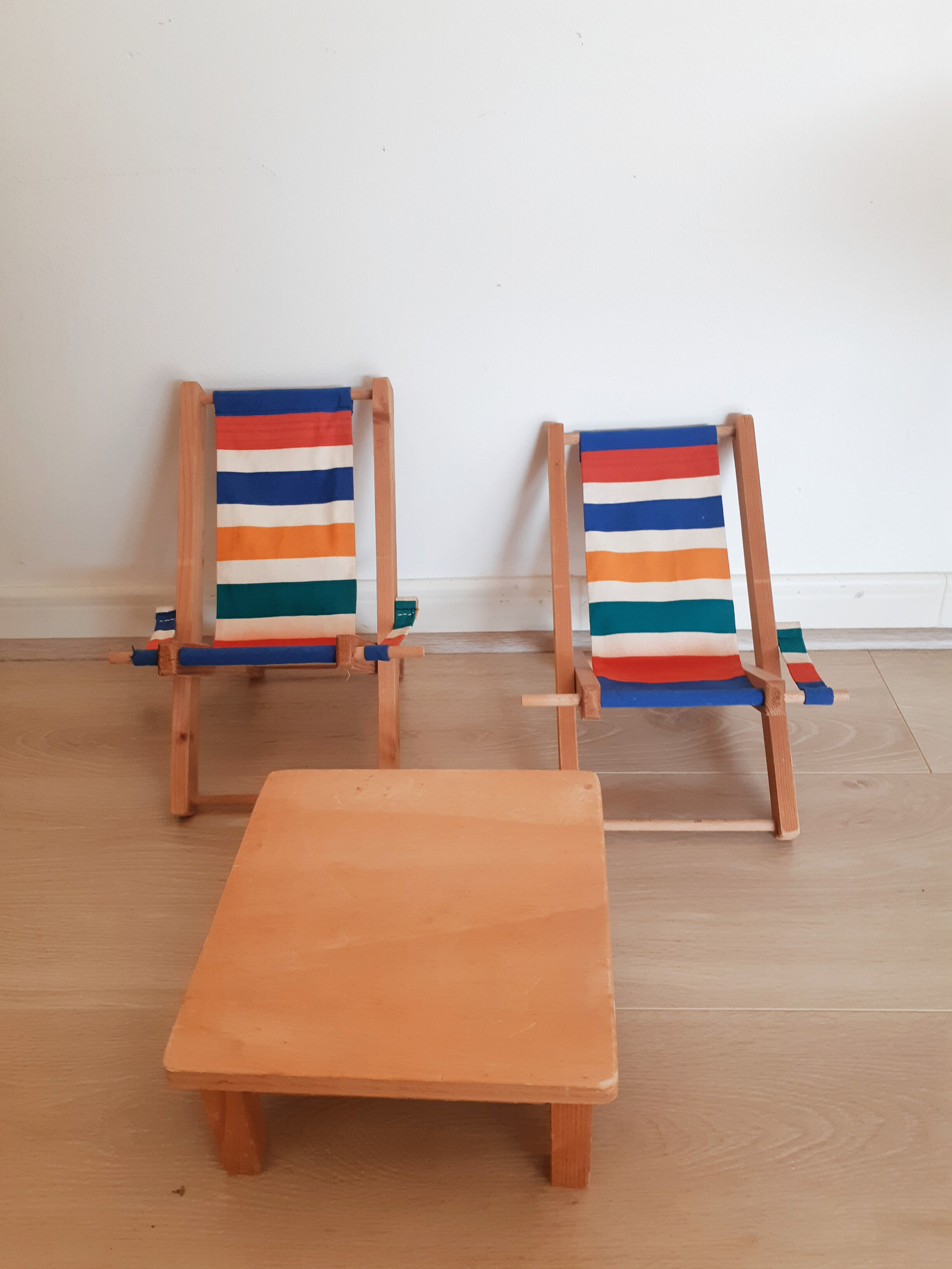 Wooden doll garden furniture