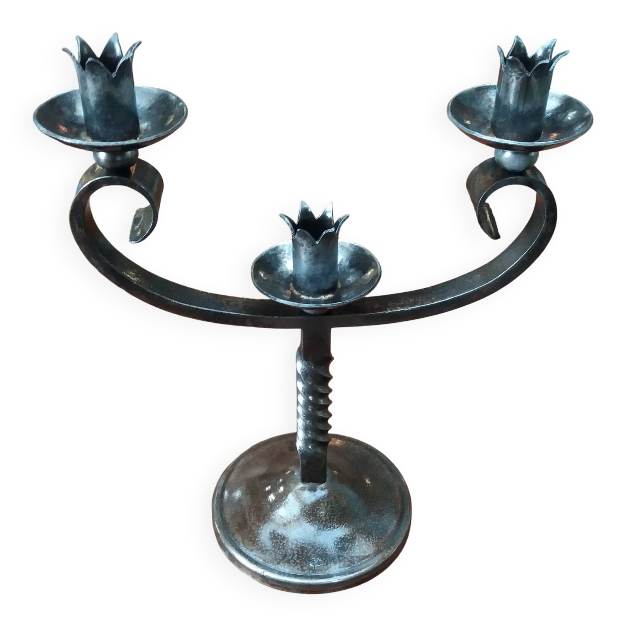Wrought iron chandelier by Charles Piguet