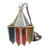 Glass and metal chandelier