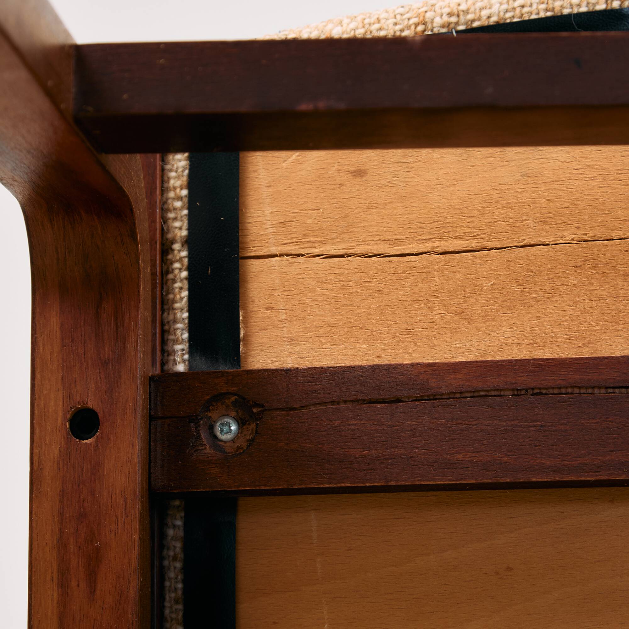 Mid-Century Bentwood Chair Set in Stained Beech with Wool Upholstery